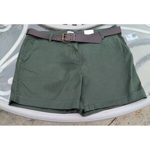 NWT Liz Claiborne Women Stretch Cuff Short 38" Waist Size 16 Forest Green 7"Leg